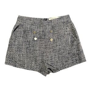 Lovers + Friends Tweed Navy and White High Waist Shorts Size M